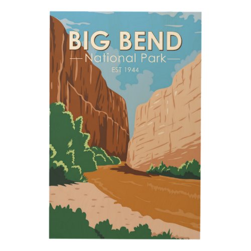 Big Bend National Park Rio Grande Vintage  Wood Wall Art