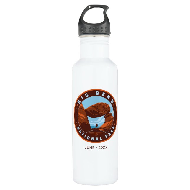 Big Bend National Park Stainless Steel Water Bottle (Front)
