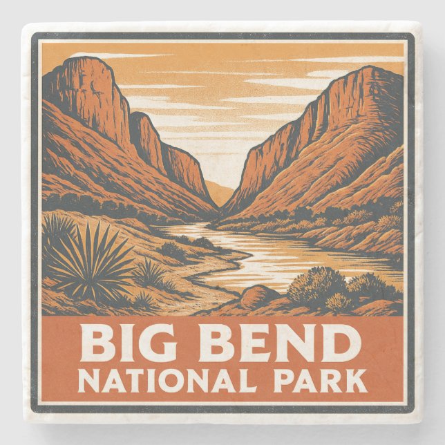 Big Bend National Park Stone Coaster (Front)