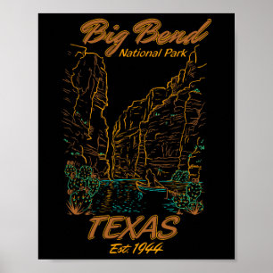 Big Bend National Park Texas Camping Hiking Nature Poster