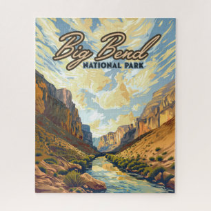 Big Bend National Park Texas Desert Retro Jigsaw Puzzle