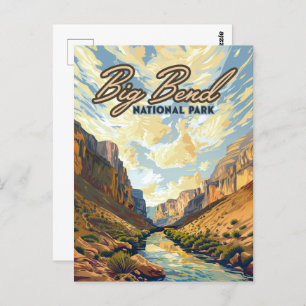 Big Bend National Park Texas Desert Retro Postcard