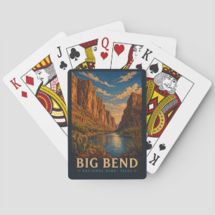 Big Bend National Park Texas Modern Woodblock Poker Cards