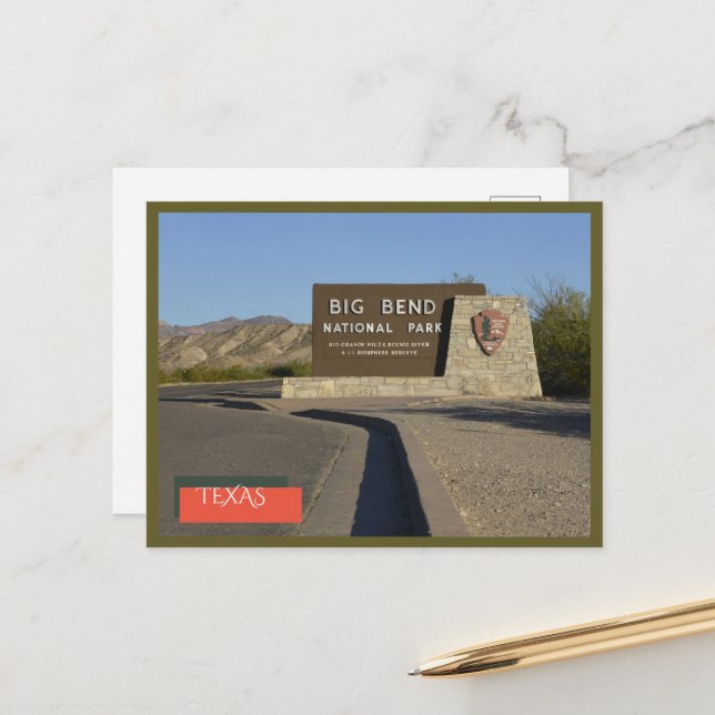 Big Bend National Park Texas Park  Postcard (Front/Back In Situ)