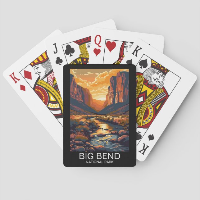 Big Bend National Park Texas Retro Travel Poker Cards (Back)