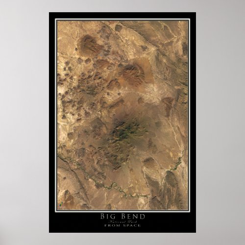 Big Bend National Park Texas Satellite Poster Map