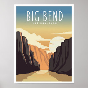 Big Bend National Park Texas Travel Illustration Poster