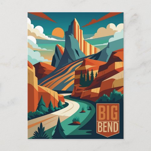 Big Bend National Park Texas watercolor painting Postcard