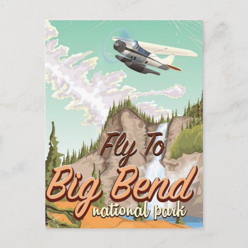 Big bend national park vintage travel poster postcard