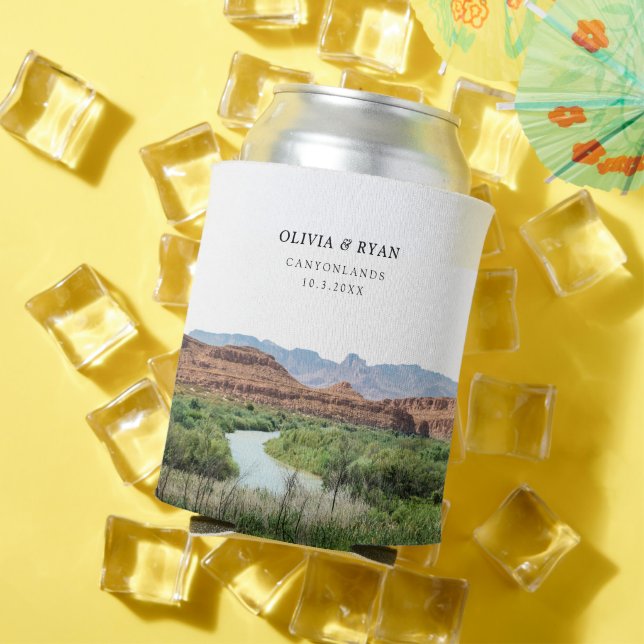 Big Bend National Park Wedding Favor Custom  Can Cooler (In Situ Summer)