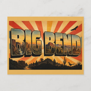 Big Bend NP Canyon Mountains Desert Art Postcard