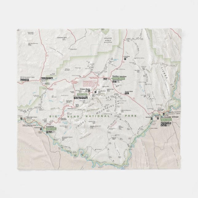 Big Bend (Texas) map blanket (Front (Horizontal))