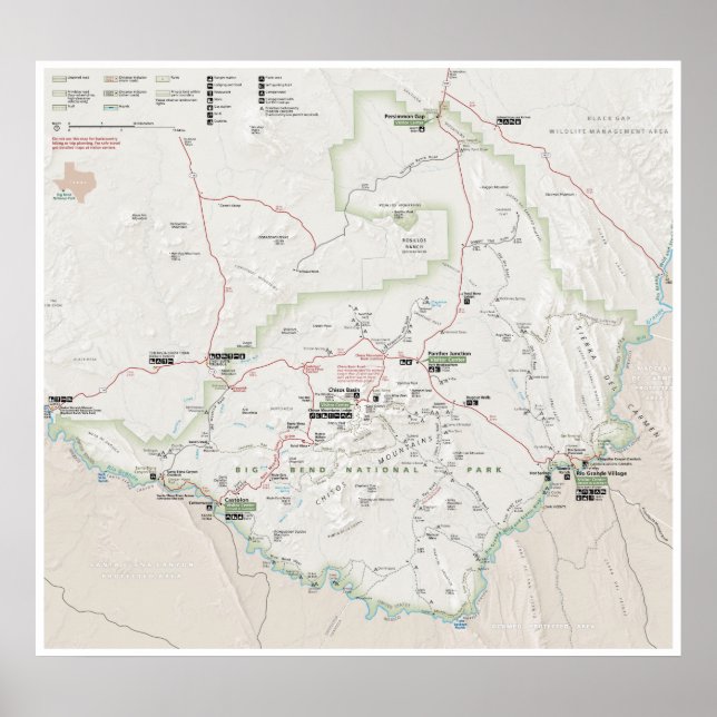 Big Bend (Texas) map poster (Front)