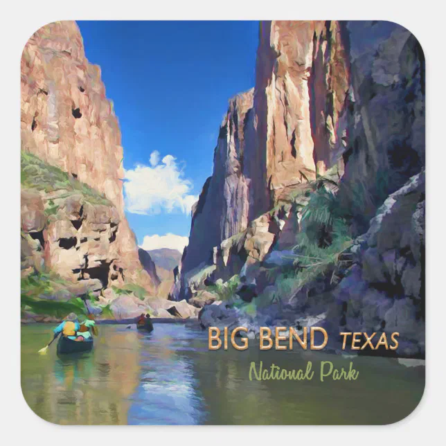 Big Bend Texas National Park Mariscal Canyon Square Sticker | Zazzle