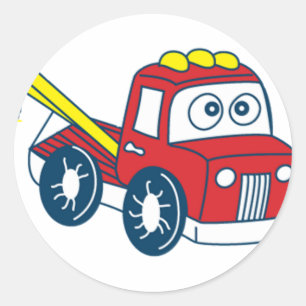 Big Bertha's Cartoon Tow Truck Classic Round Sticker