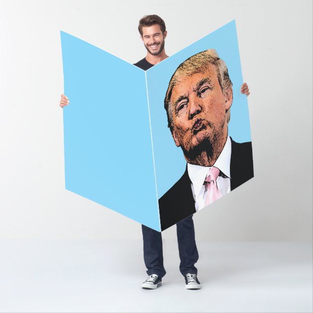 BIG BIGGEST BIRTHDAY DONALD TRUMP KISS GREETING  CARD (In Situ)