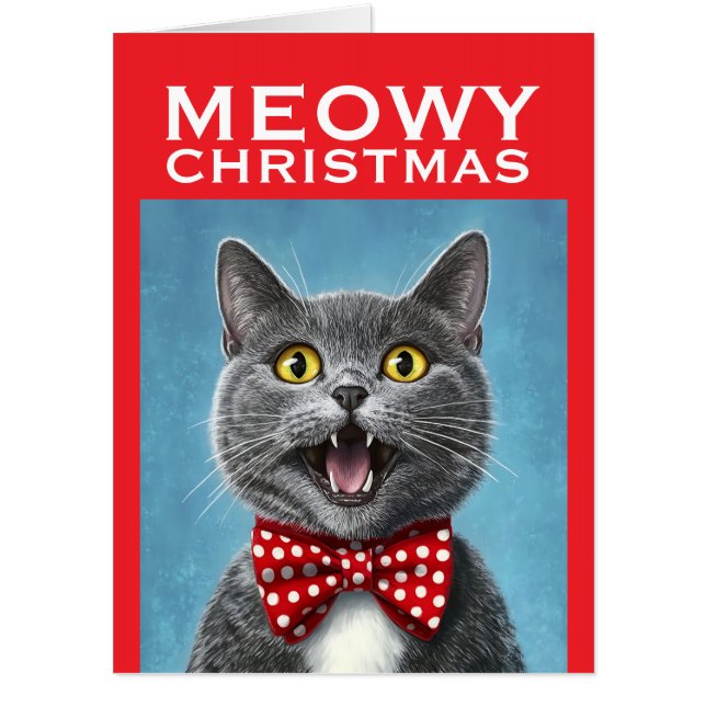 BIG BIGGEST CAT CHRISTMAS GREETING CARD (Front)