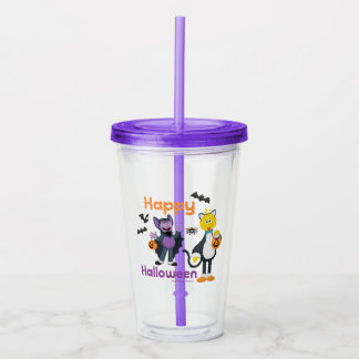 Big Bird and Count | Happy Halloween Acrylic Tumbler