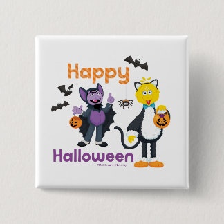 Big Bird and Count | Happy Halloween Button