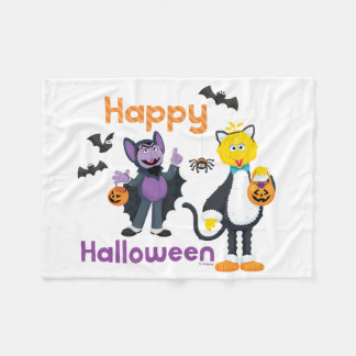 Big Bird and Count | Happy Halloween Fleece Blanket