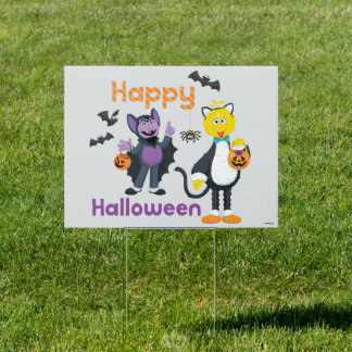 Big Bird and Count | Happy Halloween Sign