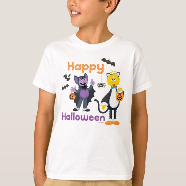 Big Bird and Count | Happy Halloween T-Shirt (Front)