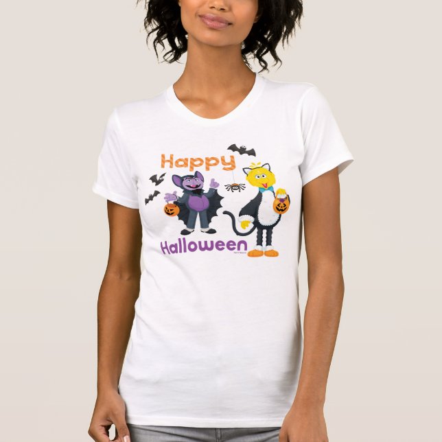 Big Bird and Count | Happy Halloween T-Shirt (Front)