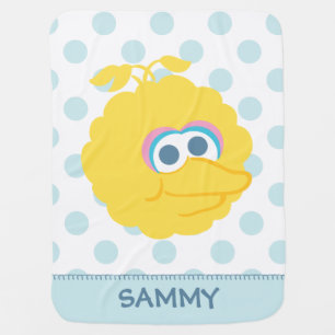Big Bird Baby Big Face Add Your Name Swaddle Blanket