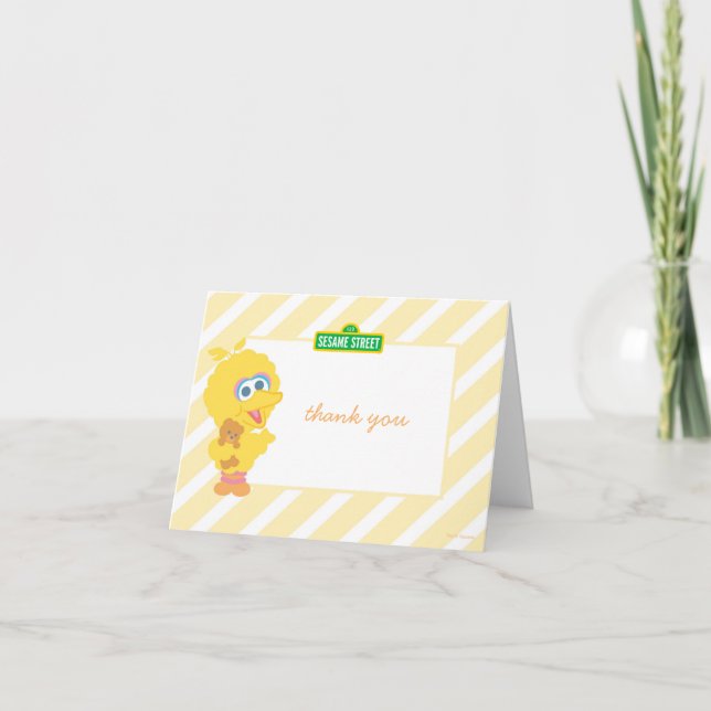 Big Bird Baby Birthday Thank You Card (Front)