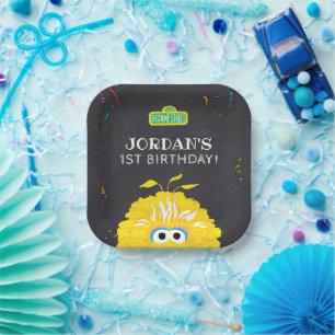 Big Bird Chalkboard Confetti Birthday Paper Plates