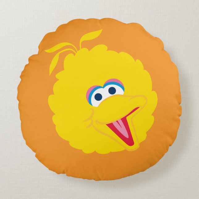 Big Bird Face Round Pillow (Front)
