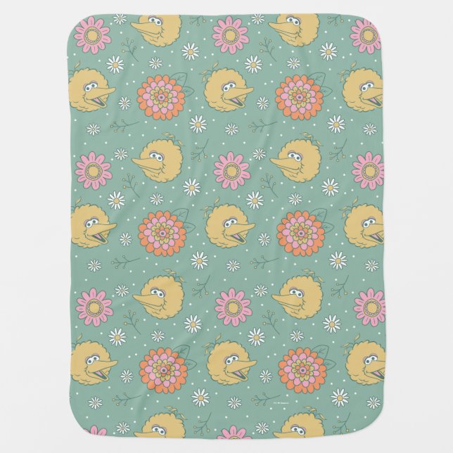 Big Bird | Good Vibes Floral Pattern Baby Blanket (Front)