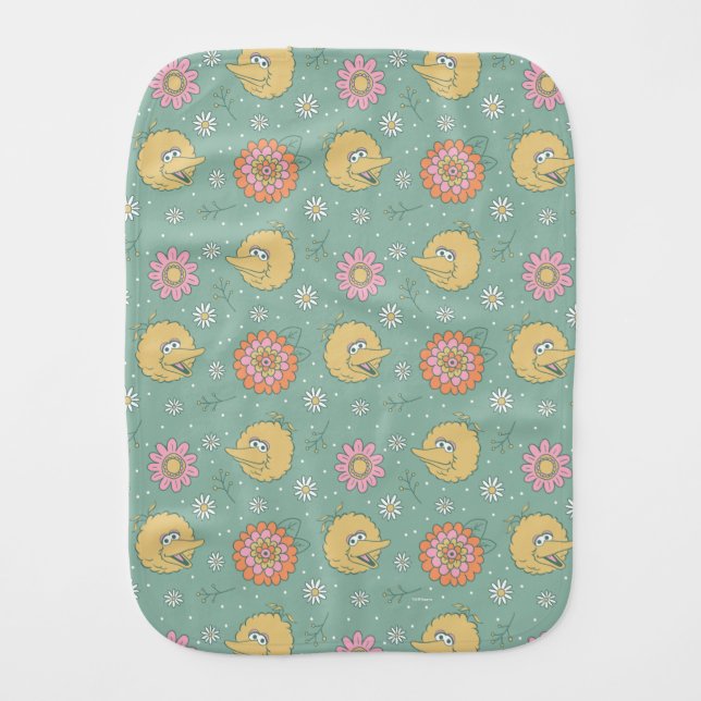 Big Bird | Good Vibes Floral Pattern Baby Burp Cloth (Front)