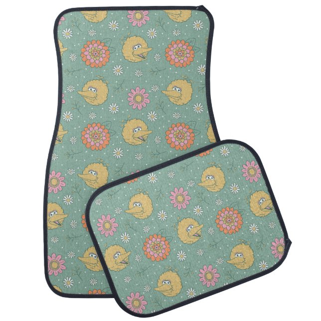 Big Bird | Good Vibes Floral Pattern Car Floor Mat (Set)