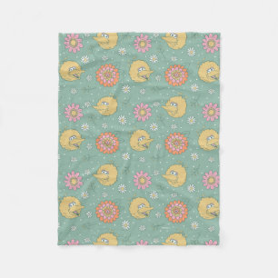 Big Bird Good Vibes Floral Pattern Fleece Blanket