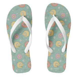 Big Bird   Good Vibes Floral Pattern Flip Flops