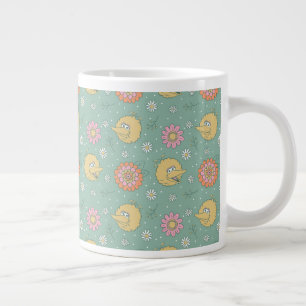 Big Bird Good Vibes Floral Pattern Giant Coffee Mug