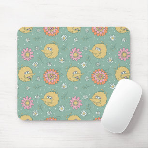Big Bird Good Vibes Floral Pattern Mouse Pad