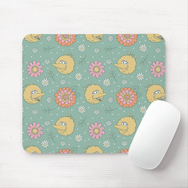Big Bird | Good Vibes Floral Pattern Mouse Pad (With Mouse)