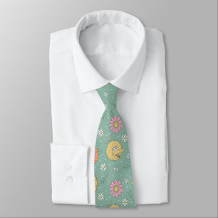 Big Bird   Good Vibes Floral Pattern Neck Tie