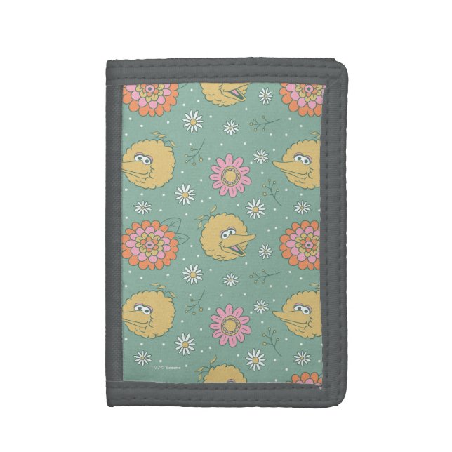 Big Bird | Good Vibes Floral Pattern Trifold Wallet (Front Vertical)