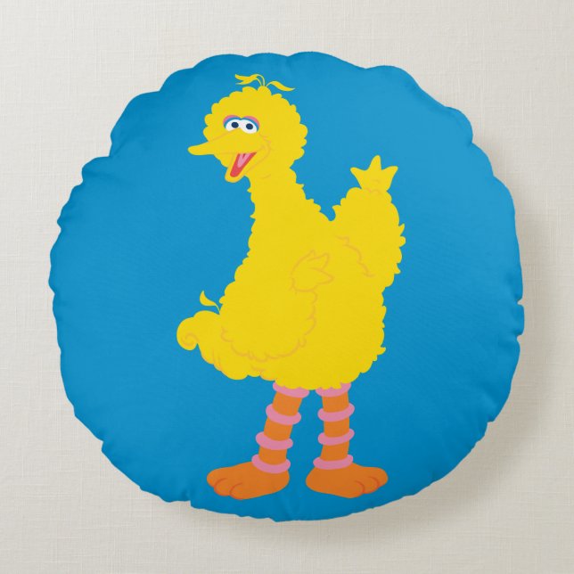 Big Bird Graphic Round Pillow (Front)
