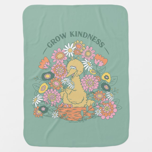 Big Bird | Grow Kindness Floral Graphic Baby Blanket (Front)