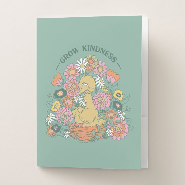Big Bird | Grow Kindness Floral Graphic Pocket Folder (Front)