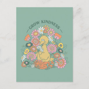 Big Bird   Grow Kindness Floral Graphic Postcard
