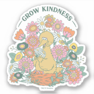 Big Bird   Grow Kindness Floral Graphic Sticker