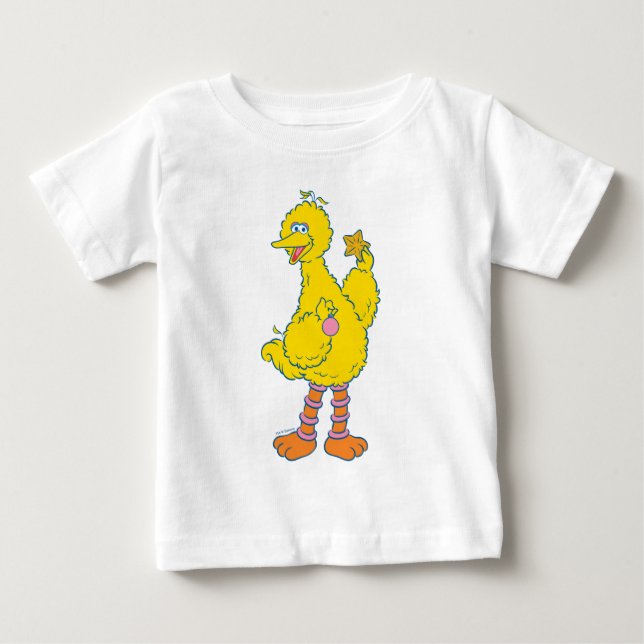 Big Bird Holding Christmas Ornaments Baby T-Shirt (Front)