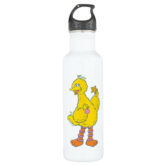 Big Bird Holding Christmas Ornaments Stainless Steel Water Bottle (Front)