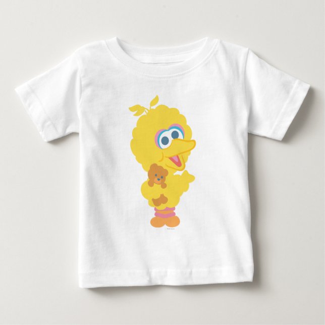 Big Bird Holding Teddy Bear Baby T-Shirt (Front)