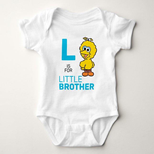 Big Bird | L is for Little Brother Baby Bodysuit (Front)